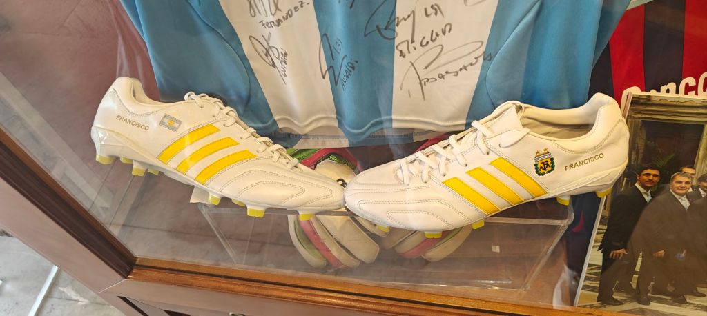 Pope Frances custom Adidas Football Boots from the Argentinian Football Team