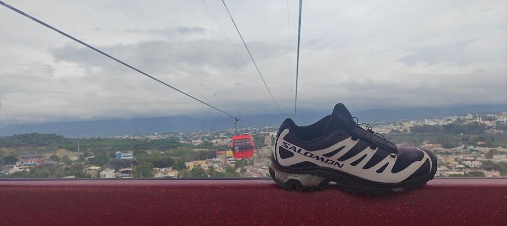 Footpatrol x Salomon XT-4 on the gondola ride in Santiago de los Caballeros