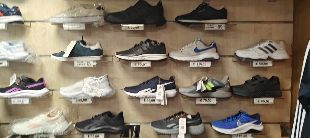 shoe shelf in catania sicily sports shop