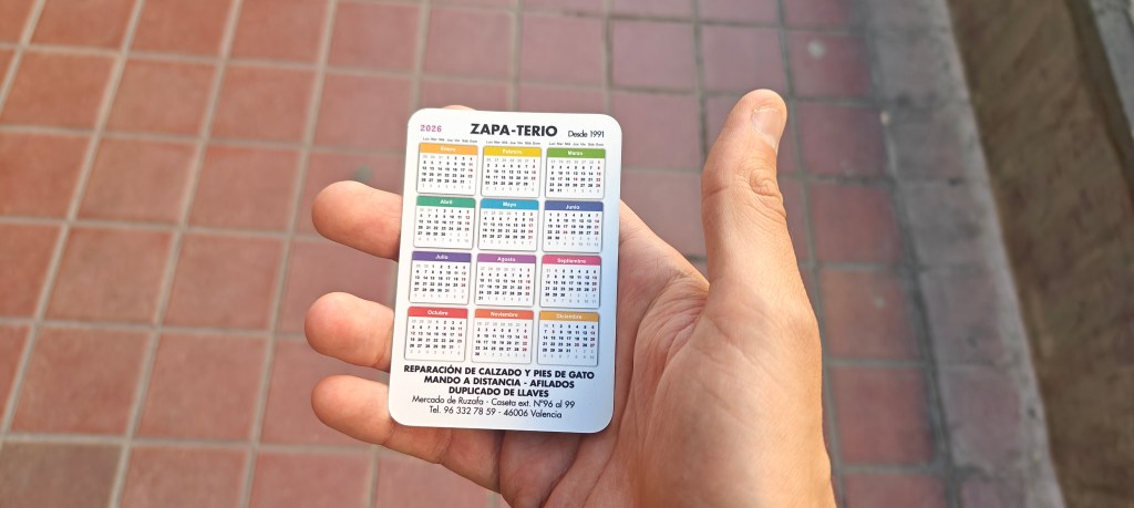 front of cobbler's business card based in valencia spain