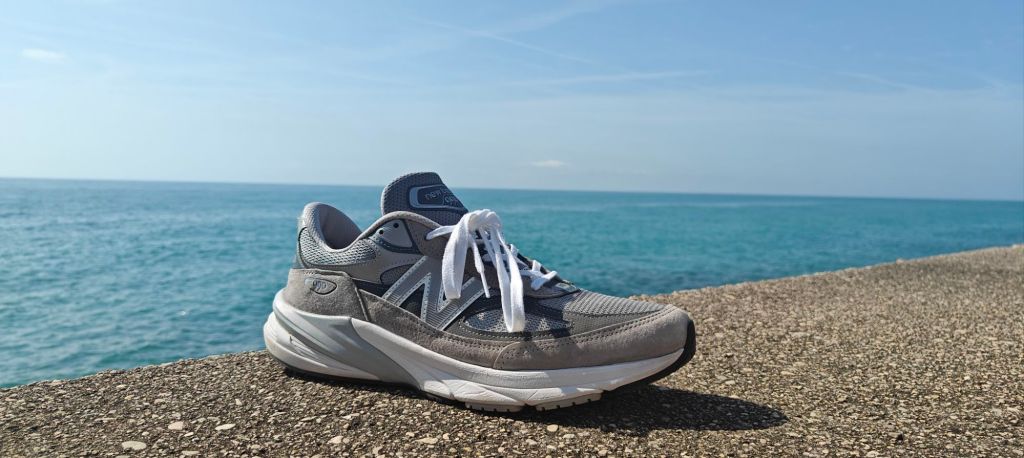 new balance 990v6 with nothern spanish sea in the backdrop taken in Peniscola